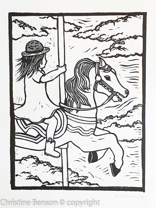 "Everything Is Wonderful" children's book linocut illustration 04